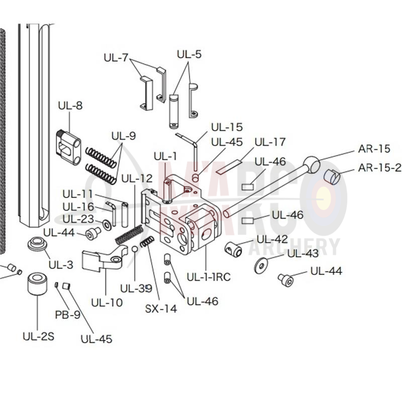 SHIBUYA RICAMBIO MIRINO UL-5 X-LOCK SPESSORE POSTERIORE